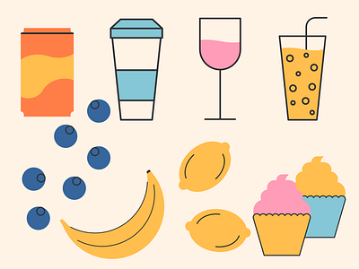 Food | Various food icons concept design flat design graphic design graphic icons icon design illustration vector web icons