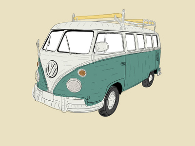 1962 Volkswagen Bus graphic design illustration vector