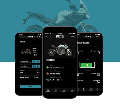 Zero Motorcycles Mobile App mobile ui