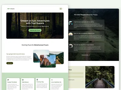 Landing Page : Epic Adventures adven adventures design herosection landing page nature quest trail typography ui ux web design