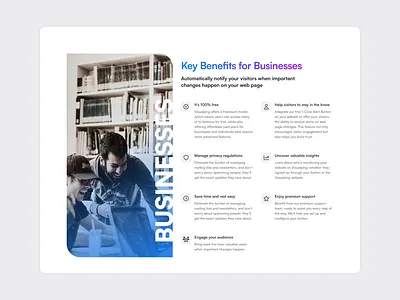 Landing Page Features Marketing Section app blue branding clean homepage landing layout product ui ux web webpage website
