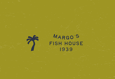 Margo's Fish House | Secondary Marks badge badge design branding coastal graphic design logo logo design logo mark logo type mark palm tree research restaurant branding secondary logos secondary marks texture textured background typography