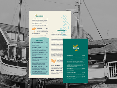 Margo's Fish House Menu coastal color system florida branding food design food packaging illustrations layout design logo menu menu design menu layout port branding print design print techniques restaurant design typography system west coast