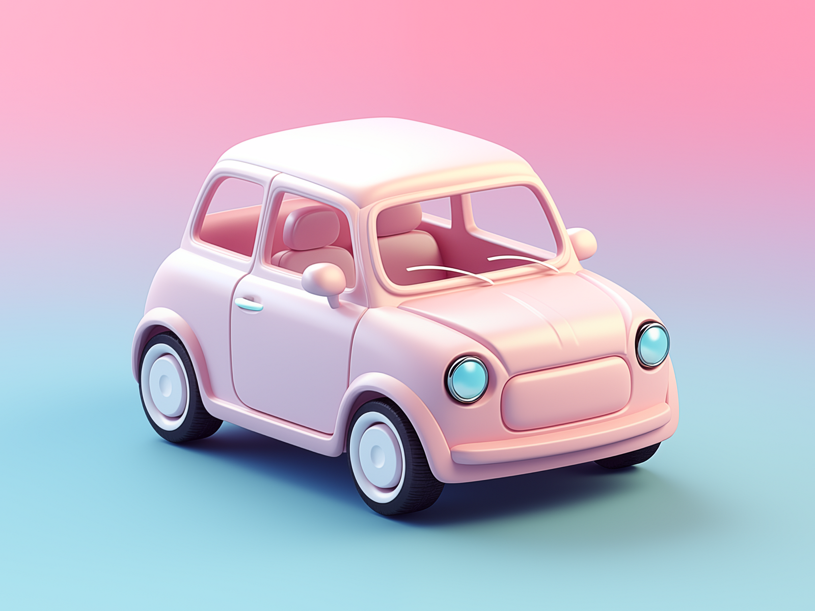 3D Cartoon Car, 3D Pastel Car, 3D Mascot Pastel car by Gerdoo on Dribbble