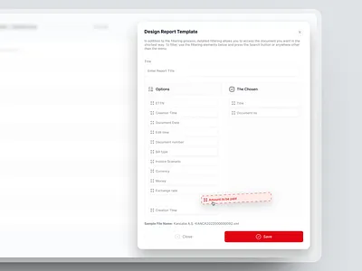 Drag and Drop - Design Report Template - e- Invoice admin calendar dashboard drag dragn and drop draver drop ui user interface