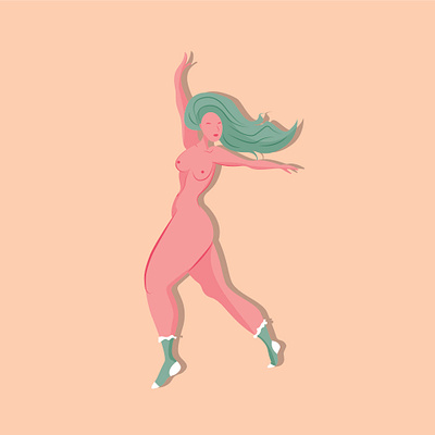 Dancing girl graphic design ilust vector