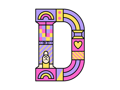 Block Letter D adobeillustrator art artwork block design dribbble illustration letter vector