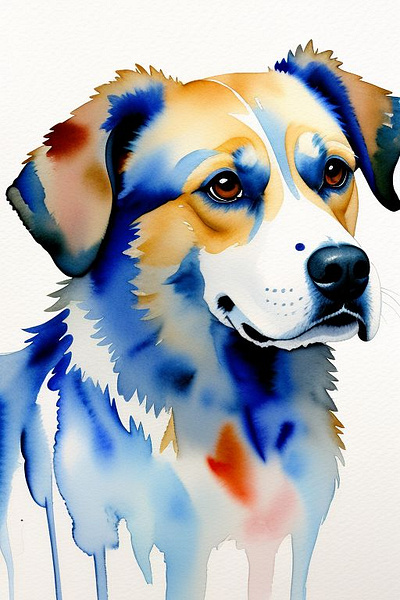 Watercolor Dog design graphic design