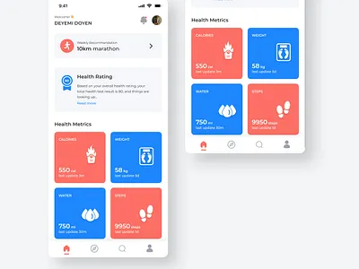 Health & Fitness UI daily ui challenge dailyui design figma fitness fitness and wellness fitness app health and fitness health and fitness app health app ui mobile app ui ui uidesigner uiux ux