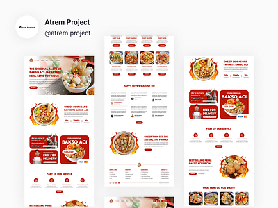 Bakso Aci Kang Bana Landing Page atrem project figma mobile app ui ui design uiux user interface ux ux design web design