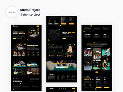 Eightsy Billiard Landing Page atrem project figma mobile app ui ui design uiux user interface ux ux design web design
