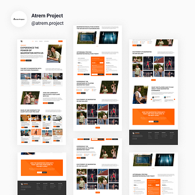 Badminton Revelation - Landing Page Badminton atrem project figma mobile app ui ui design uiux user interface ux ux design web design