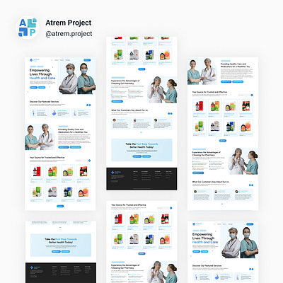 HealthHub Pharmacy - Landing Page Pharmacy atrem project figma mobile app ui ui design uiux user interface ux ux design web design