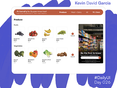 #DailyUI Day 26: Subscribe dailyui grocery newsletter subscribe