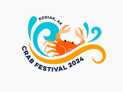 Kodiak Crab Festival logo alaska branding clean colorful branding crab festival logo graphic design logo ocean seafood