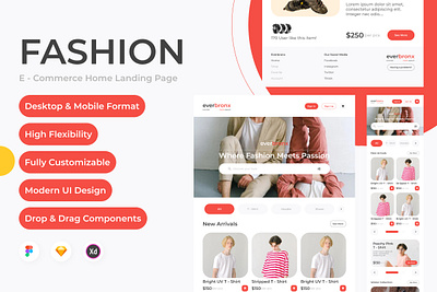 Everbronx - Website Home Landing Page desktop fashionable interface landing layout marketing outfit page retail site trendy ui user ux wear website