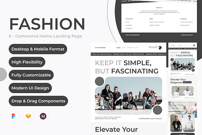 Outerwearer - Website Home Landing Page desktop fashionable interface landing layout marketing outfit page retail site trendy ui user wear website
