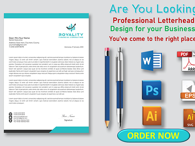 Professional letterhead, flyer and stationery in word format 3d branding business card design businesscard businessletterhead companyletterhead corporatestationery graphic design letterhead letterheaddesign logo luxurybusinesscard minimumbusinesscard moderndesign motion graphics professional professionaldesign stationery stationerydesign ui