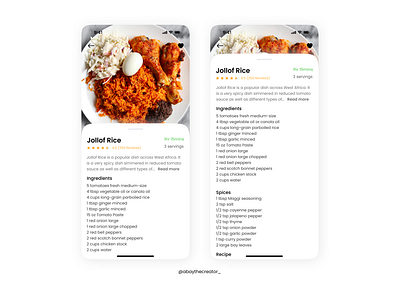 Recipe app african app design figma food jollof mobile recipe ui ux