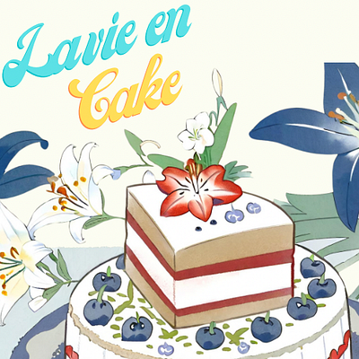 La vie en cake design illustration typography