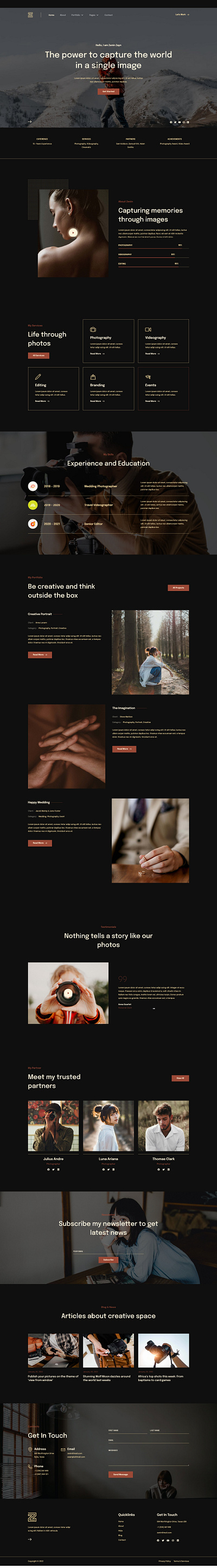 Another Photographer Webite branding design graphic design ui ux website wordpress