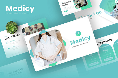 Medicy PowerPoint Template agency business gsl health key medical medicy modern powerpoint pptx presentation template tosca ui website white
