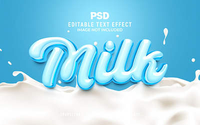 Milk'' 3D Editable Text Effect Style 3d text effect milk milk text effect milk text style milky new effect photoshop text effect psd milk text effect