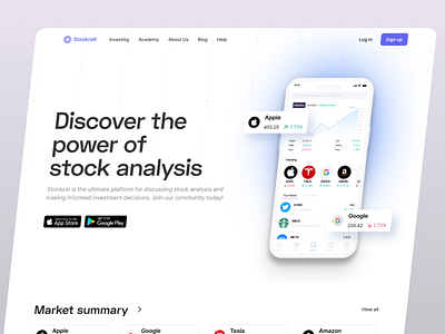 📈 Stockcell - Financial Stock Landing Page 🚀 designinspiration finance investing landing page stockmarket stocks uiux