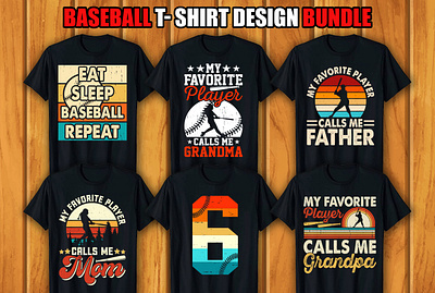 Baseball T-shirt Design Bundle baseball baseball t shirt baseball t shirt design bundle graphic design retro vintage