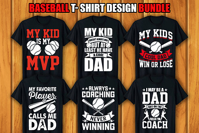 Baseball T-shirt Design Bundle baseball baseball t shirt baseball t shirt design bundle graphic design retro vintage