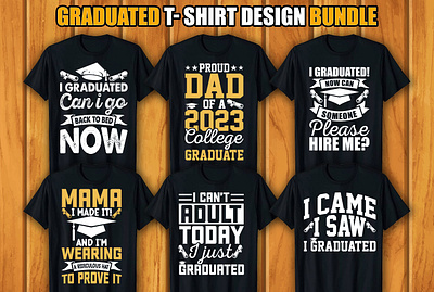 Graduated T-shirt Design Bundle graduated graduated t shirt graduated t shirt design graduated t shirt design bundle graphic design retro vintage