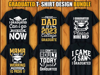 Graduated T-shirt Design Bundle graduated graduated t shirt graduated t shirt design graduated t shirt design bundle graphic design retro vintage
