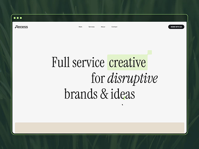 Recess Agency - Website Launch animation branding identity interaction logo scroll ui ux web webflow