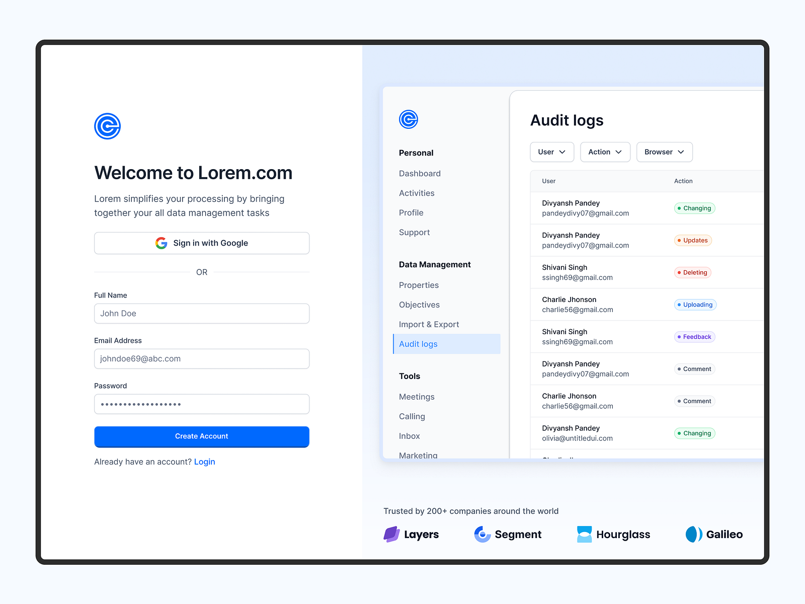 Login UI by Divyansh Pandey on Dribbble