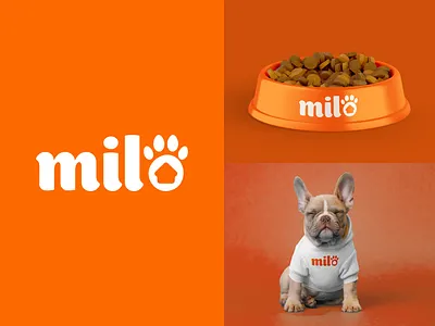 Milo dog food branding animal branding branding doggy branding dogs branding icon identity logotype milo dog food pet branding puppy branding restaurant branding typography vector