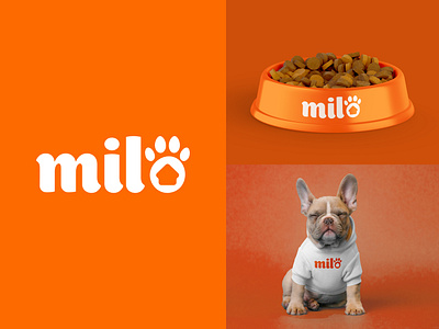 Milo dog food branding animal branding branding doggy branding dogs branding icon identity logotype milo dog food pet branding puppy branding restaurant branding typography vector