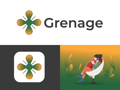 Grenage Logo Design beauty body branding care clinic consultant diet floral flower green healthcare healthy logo logo design nature nutrition spa supplyment therapy treatment