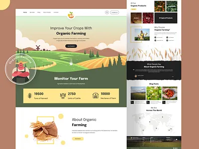 Responsive Farming Web Design UI/UX agriculture agriculture landing page animation bootstrap branding design developer farm farming design farming website html5 landing page logo portfolio responsive responsive landing page design responsive web design ui ux web designer portfolio website