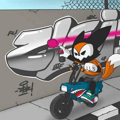 Vandalism digitaldrawing drawing fox graffiti illustration spraypaint