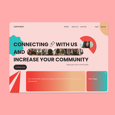 comnect landing page community design designer figma interfacedesign landingpage ui web webdesign