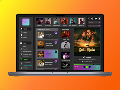 An updated version of the Symphony - Desktop Music Application animation design graphic design guvi ui ux