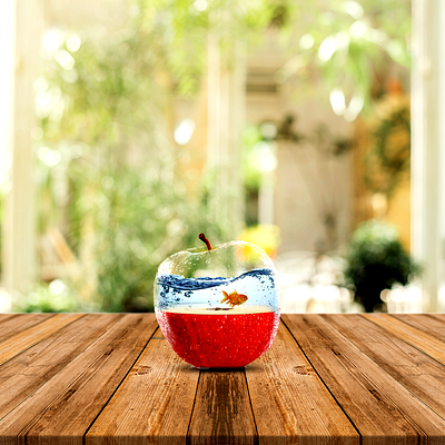Photo Manupulation - Apple, Fish & Water Effects apple photo manupulation photo manupulation photoshop water effects creative design