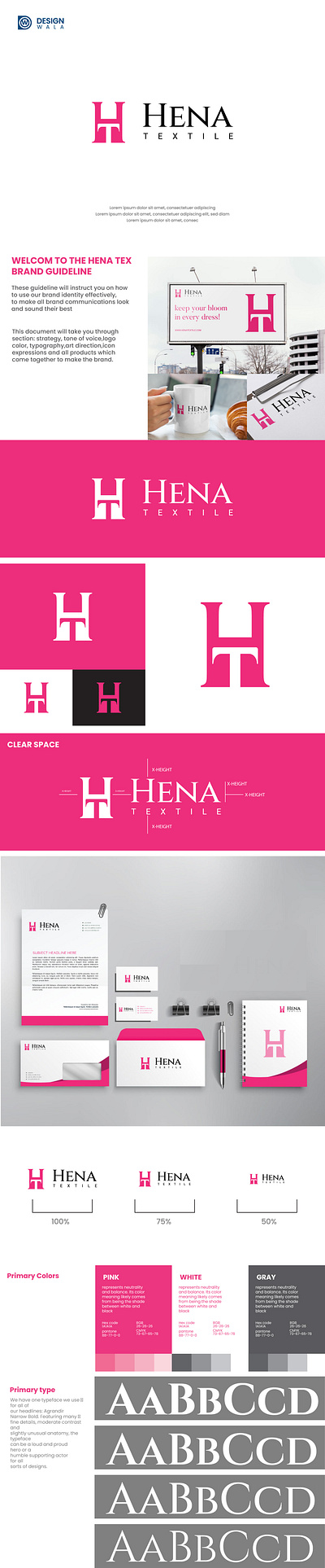 fashion and clothing brand logo with visual guide brand identity brand style guide branding business logo clothing brand logo custom logo fashion logo graphic design h and t monogram h letter logo iconic logo minimal logo modern monogram textile logo unique visual brand guide