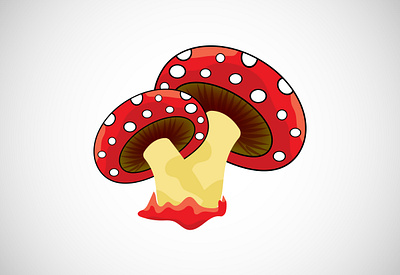 Mushroom vector illustration. Floral elements color