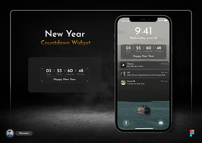 Day-5 (New Year Countdown Widget) 2024 appdesign dailyui guvi newyear uichallenge widget