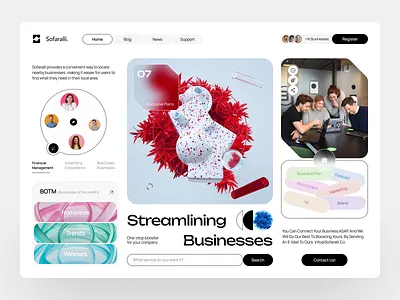 Business booster landing🚀 3d booster brand business design landing light mode management marketing plan product ui ux web