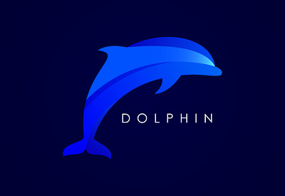 Dolphin gradient logo blue dolphin