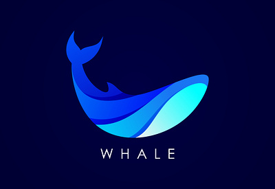 Whale gradient logo blue whale