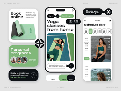 Yoga Coaching Service animation app app design branding design graphic design illustration interface design logo motion graphics personal training sport app ui ux vector web design yoga