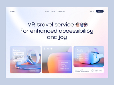 Virtual Traveling Landing Page ai animation app branding design graphic design illustration interface landing logo minimalist modern website motion graphics technology travelling ui ux vector vr web design